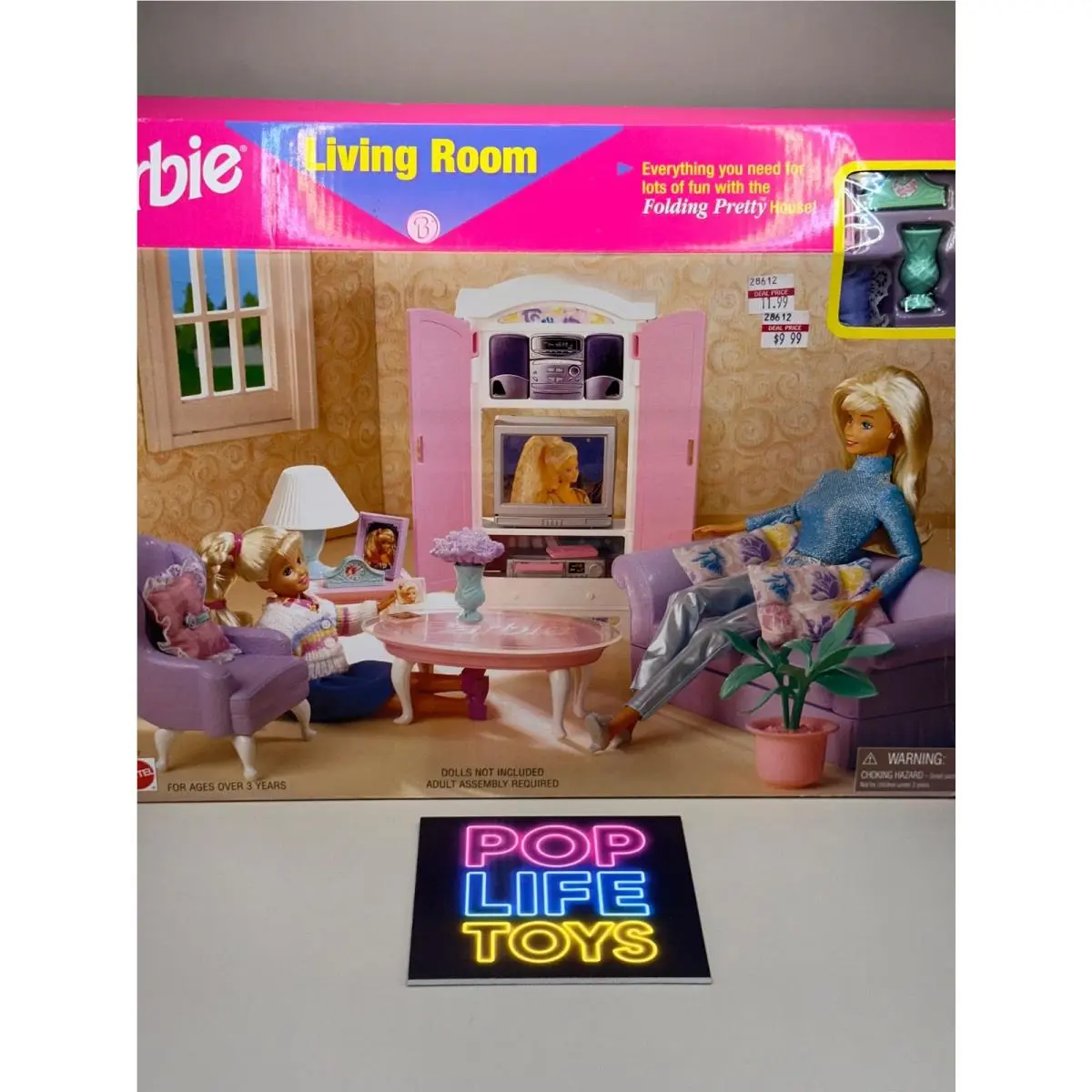 Vintage 1998 Mattel Barbie “folding Pretty House Living Room ” 67553
