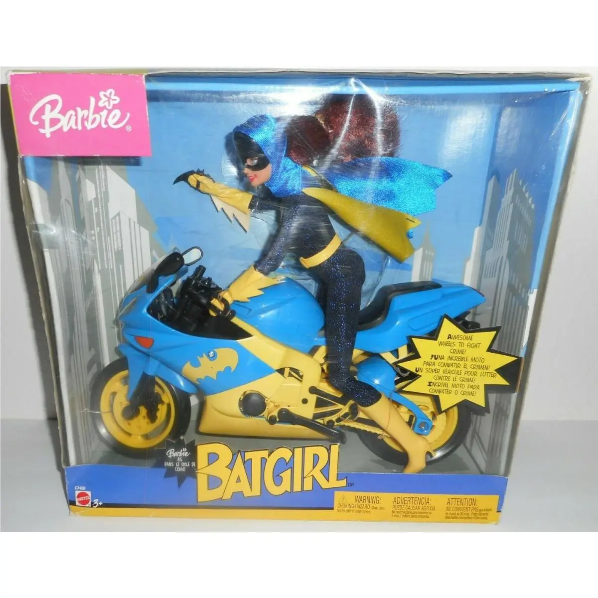 Barbie as Batgirl on Motorcycle Awesome Wheels Fight Crime Mattel C7458 Doll