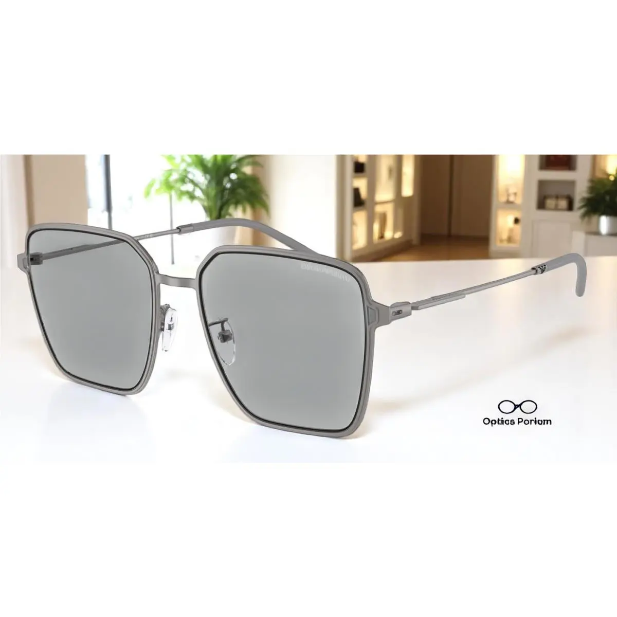 Emporio Armani EA2159D 300387 Matte Gunmetal Light Grey 57 mm Women`s Sunglasses