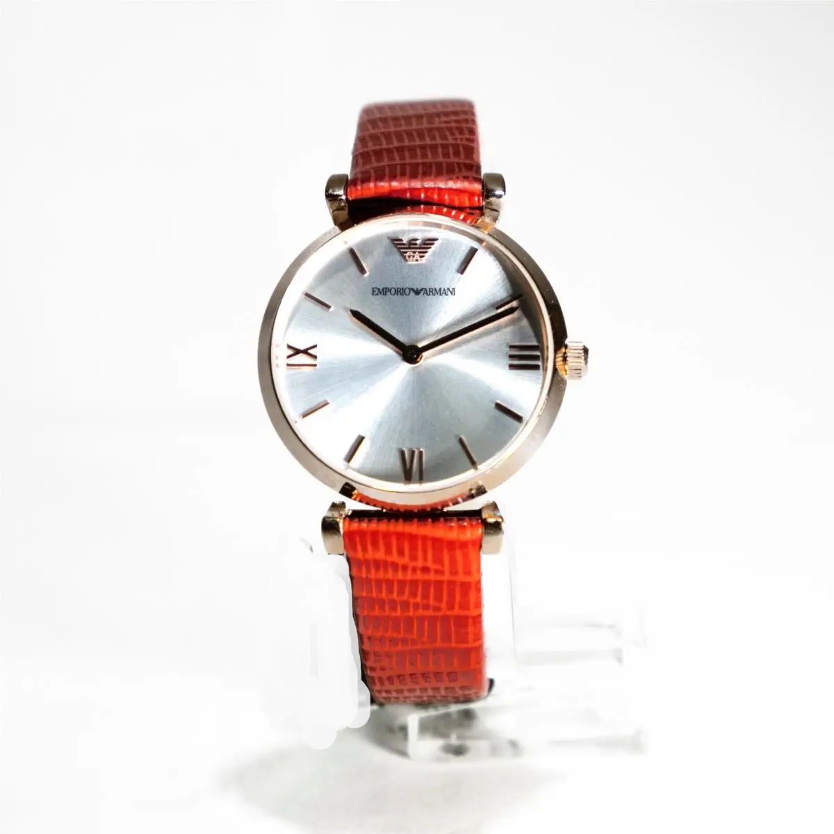 Ladies AR1876 Redleather-band Rose-gold 32mm Emporio Armani