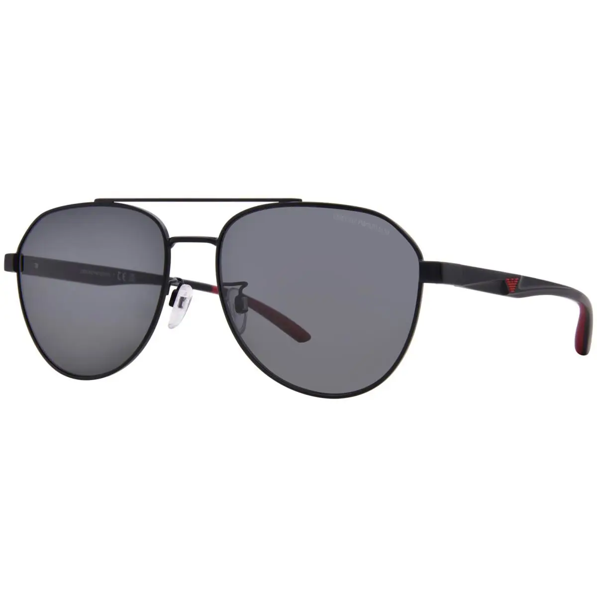 Emporio Armani EA2129D 300187 Sunglasses Men`s Matte Black/dark Grey Pilot 59mm
