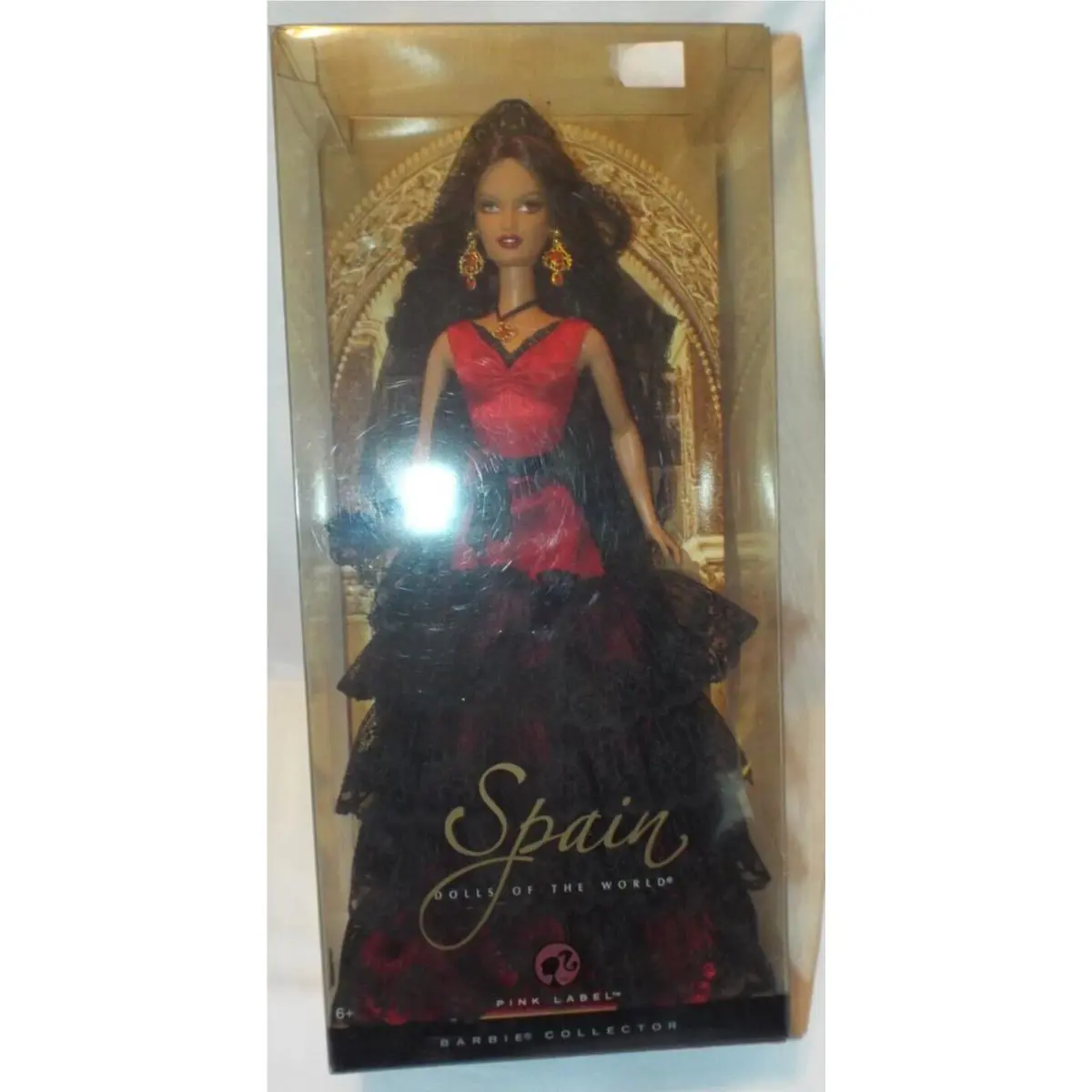 2007 Dolls of The World Collection Barbie Spain Mattel Pink Label Nrfb
