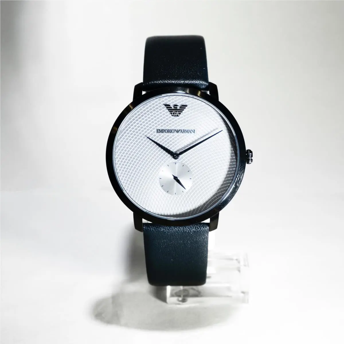 Mens AR11214 Drkblueleather-band White-dial 42mm Emporio Armani