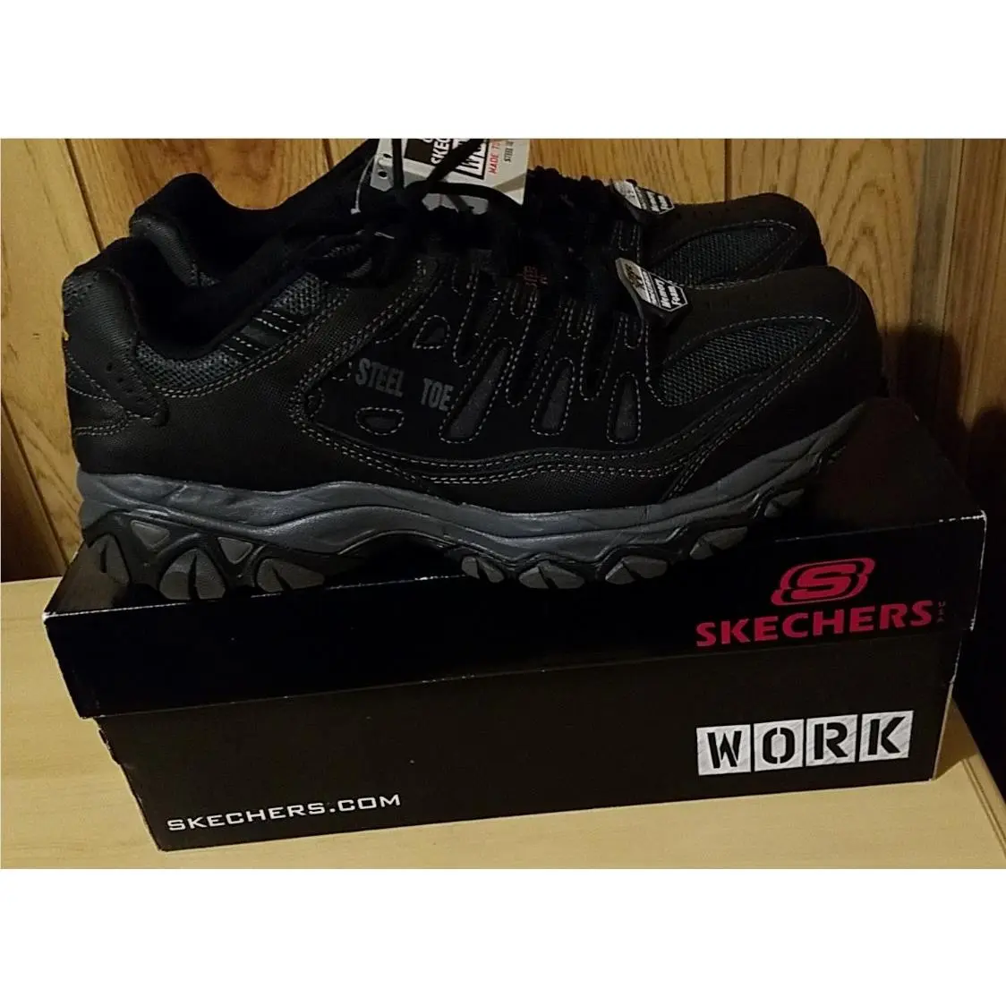 Skechers Work Mens Size 11.5 Cranton Steel Toe Slip Resistant 77055