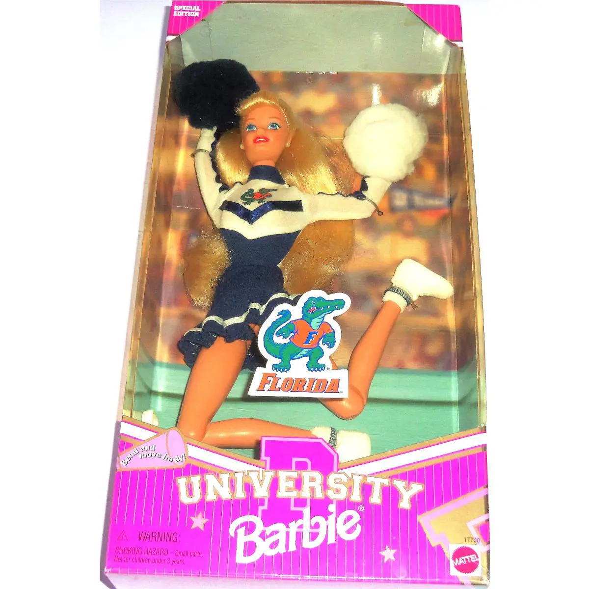 University Cheerleader Barbie Florida Gators 1996 17700 Vintage