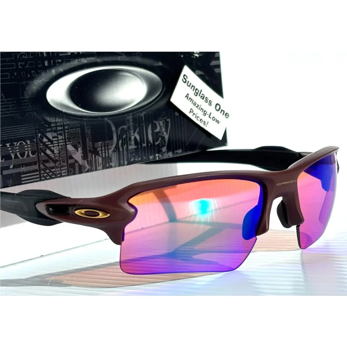 Flak 2.0 XL Matte Grenache Prizm Golf Lens Sunglass 9188-J8 by Oakley
