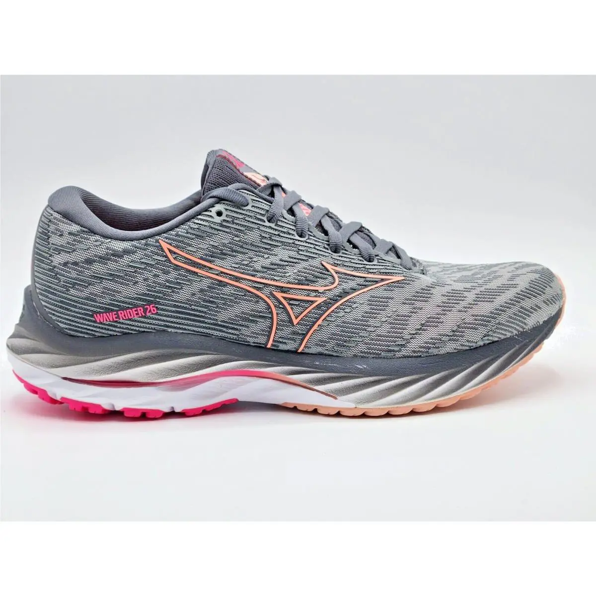 Mizuno shoes - Mizuno Wave Rider 26 - Wave Rider - Ultimate Grey/Peach Bud (UPC: 889961564215) 1