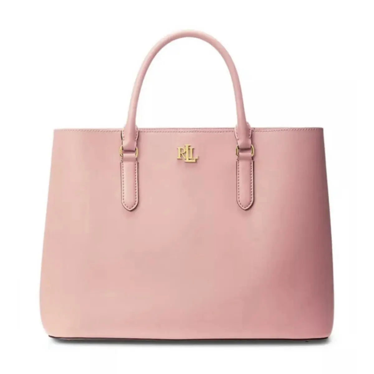 Lauren Smooth Leather Large Marcy Satchel Spring Rose Tan