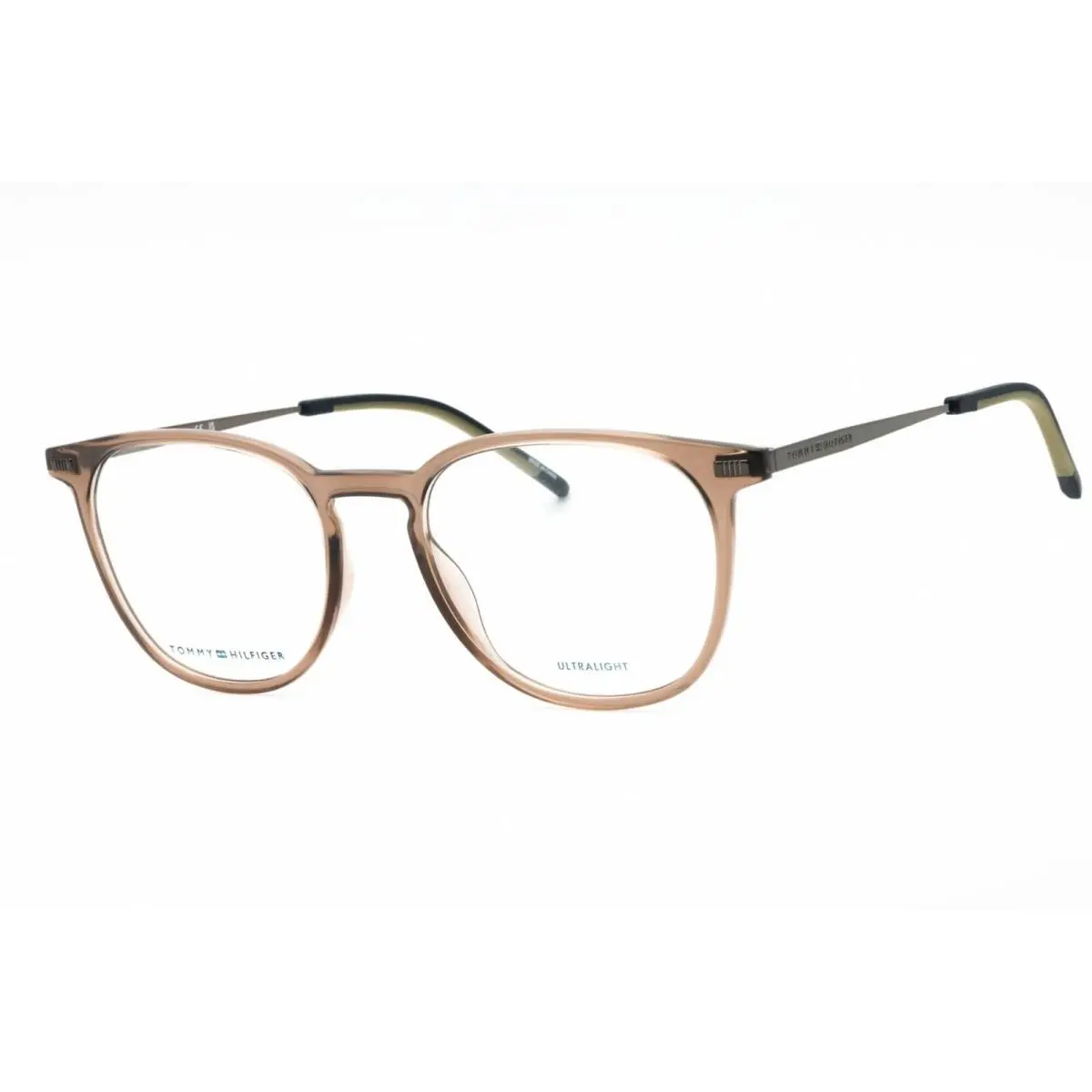 Men`s Eyeglasses Matte Brown Plastic Square Frame TH 2022 04IN 00 by Tommy Hilfiger