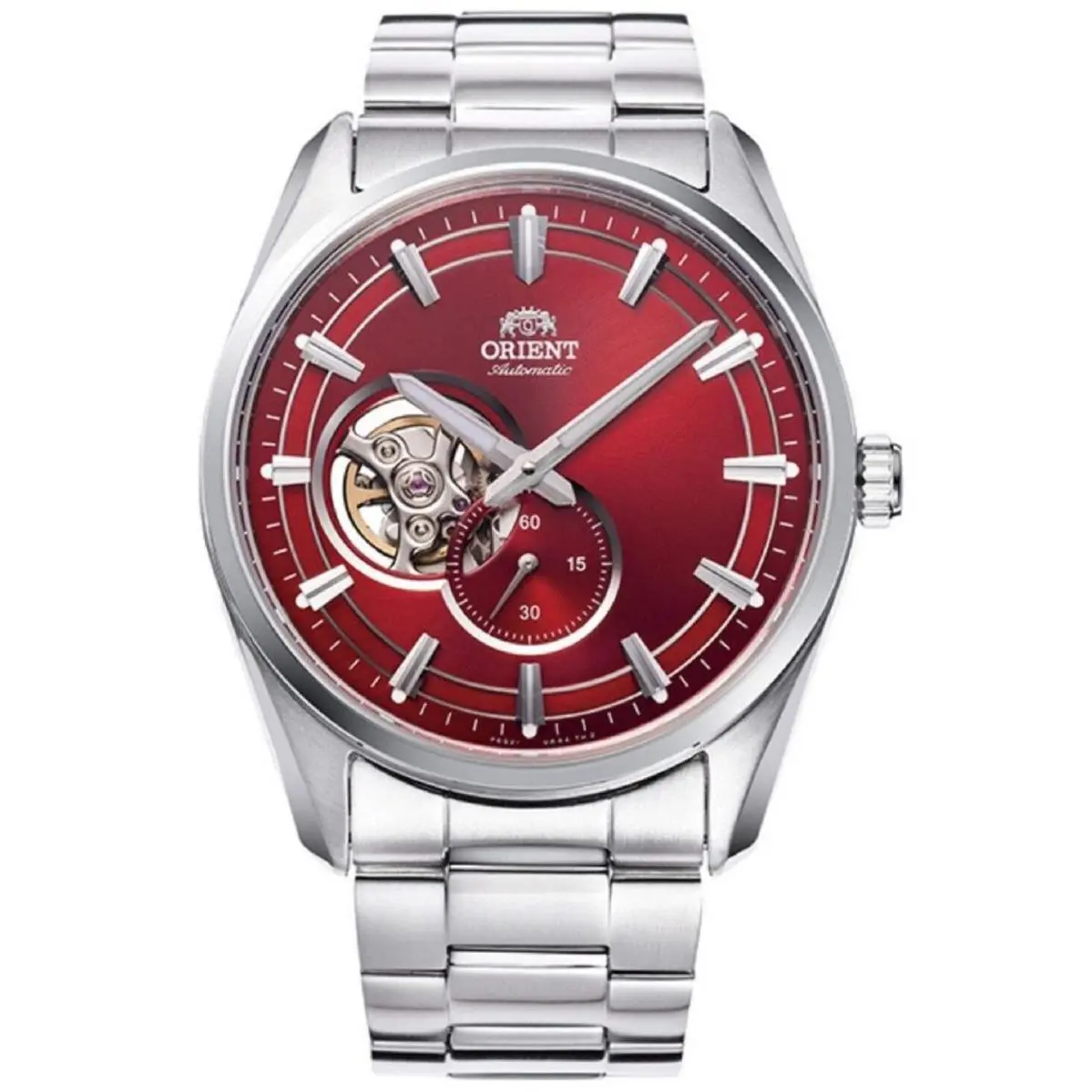 RA-AR0010R10B Men`s Semi Skeleton Automatic Red Dial Watch by Orient