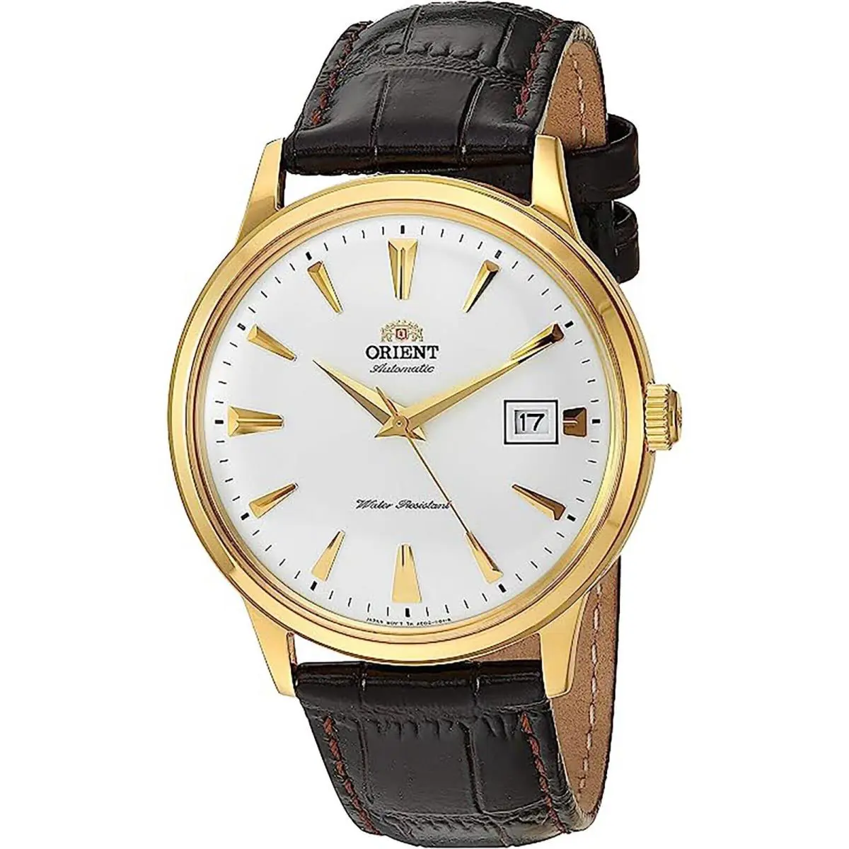 Orient FAC00003W0 Men Dress Mechanical Movement Yellow Gold Tone Case Strap WR