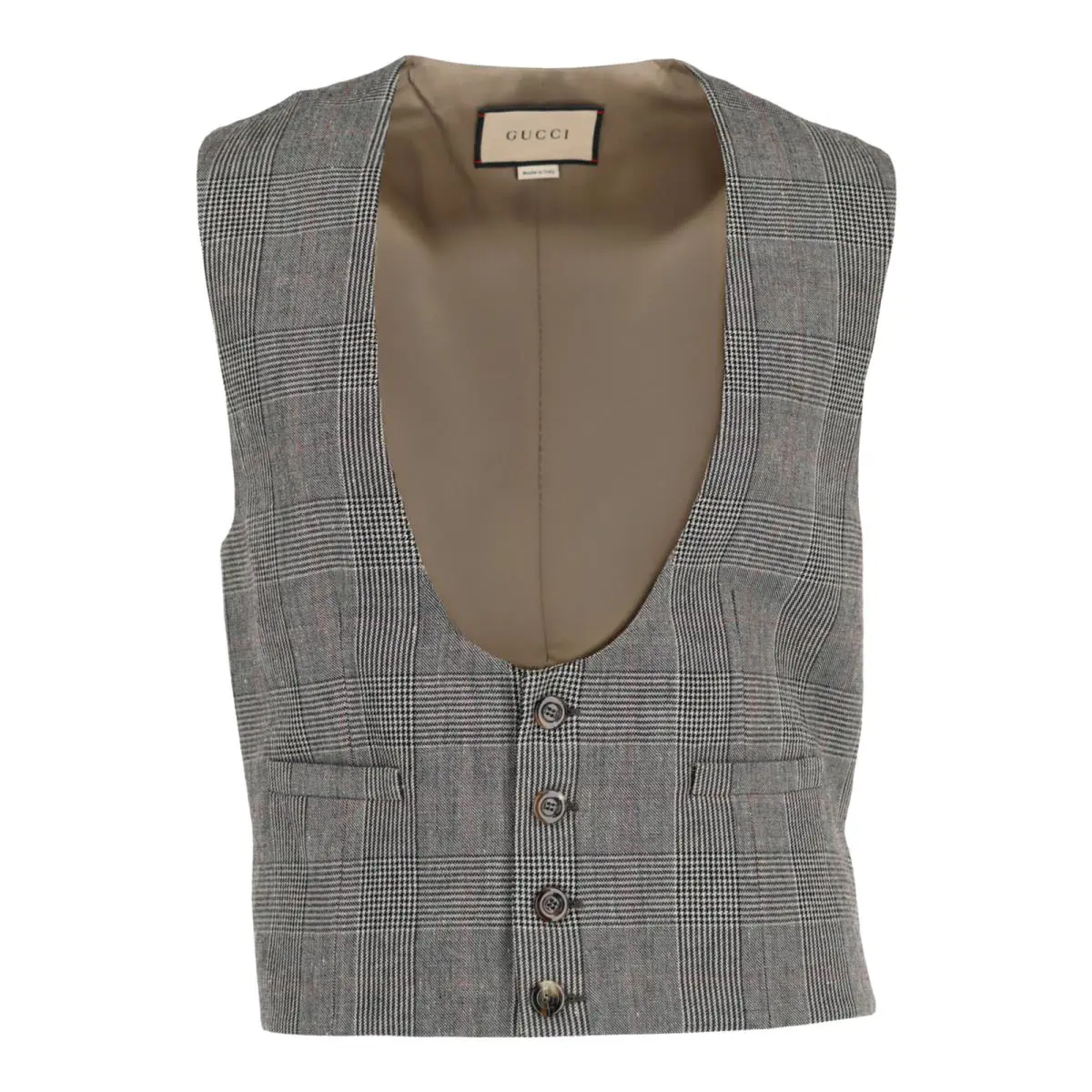 Gucci Mens Wool Blend Plaid Vest