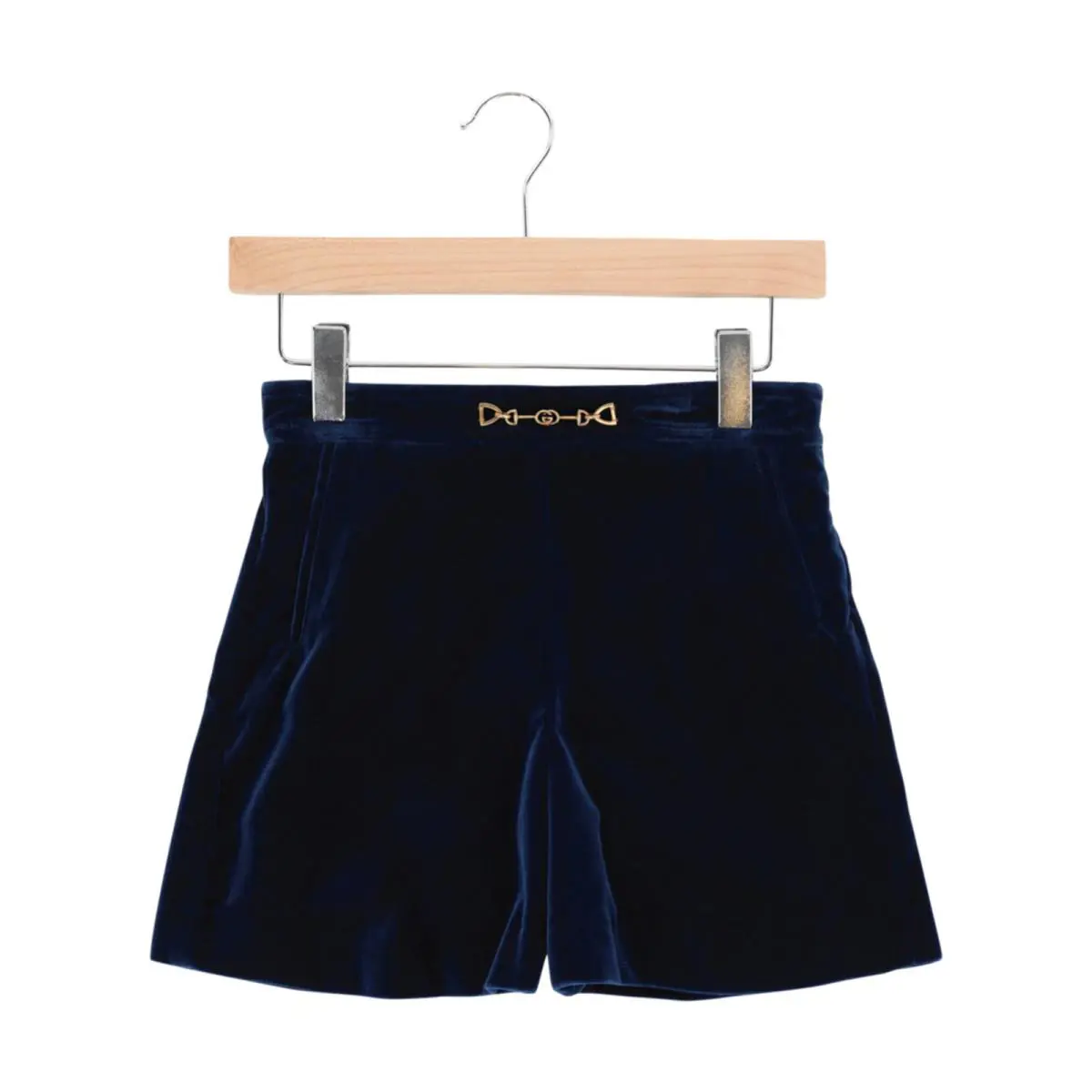 Gucci Unisex-child Horsebit Velvet Shorts - Dark Blue