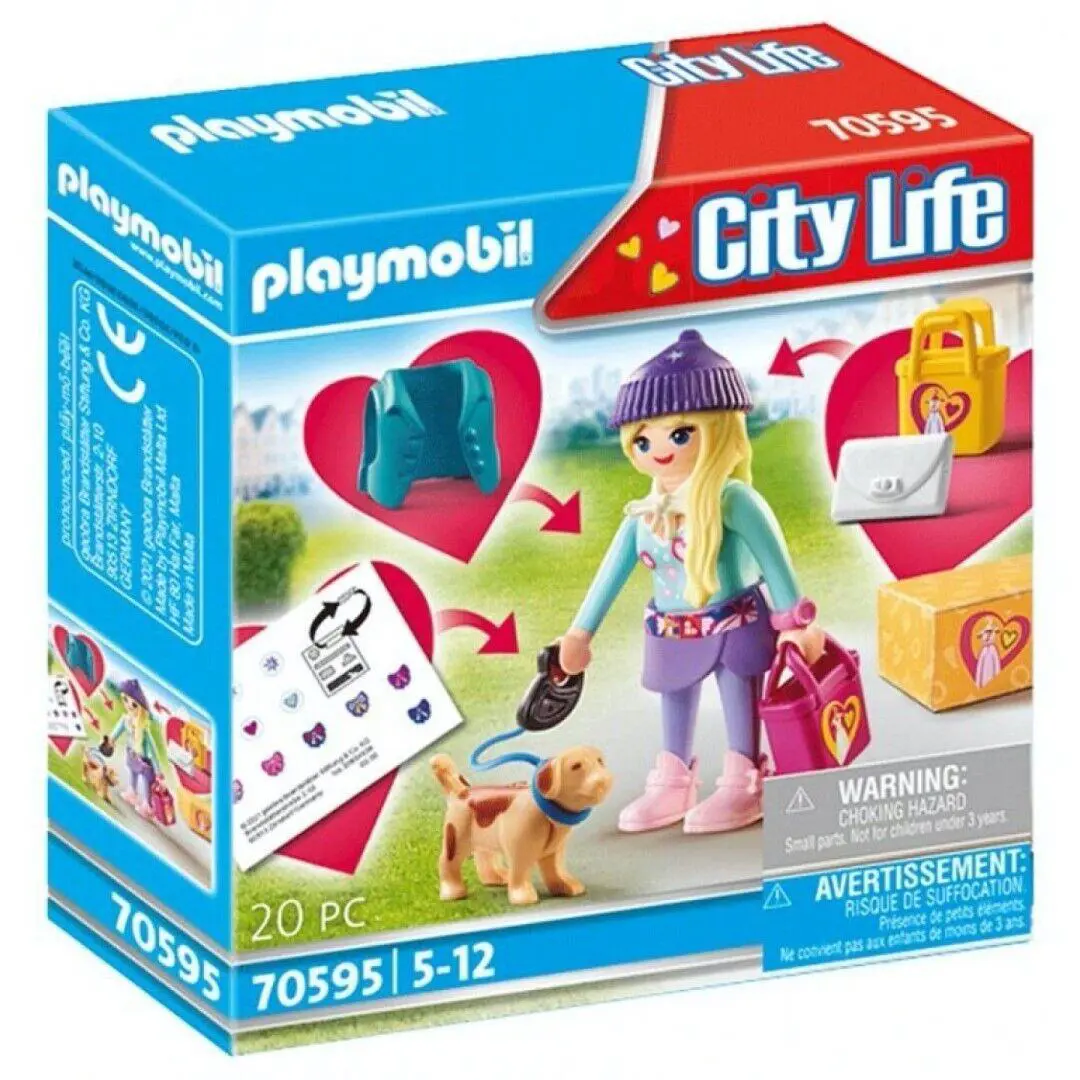 Playmobil 70595 City Life: Fashion Girl with a Dog