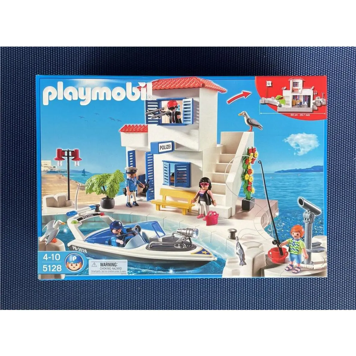 Playmobil 5128 - Harbour Police with Speedboat - Mint Vintage 2011