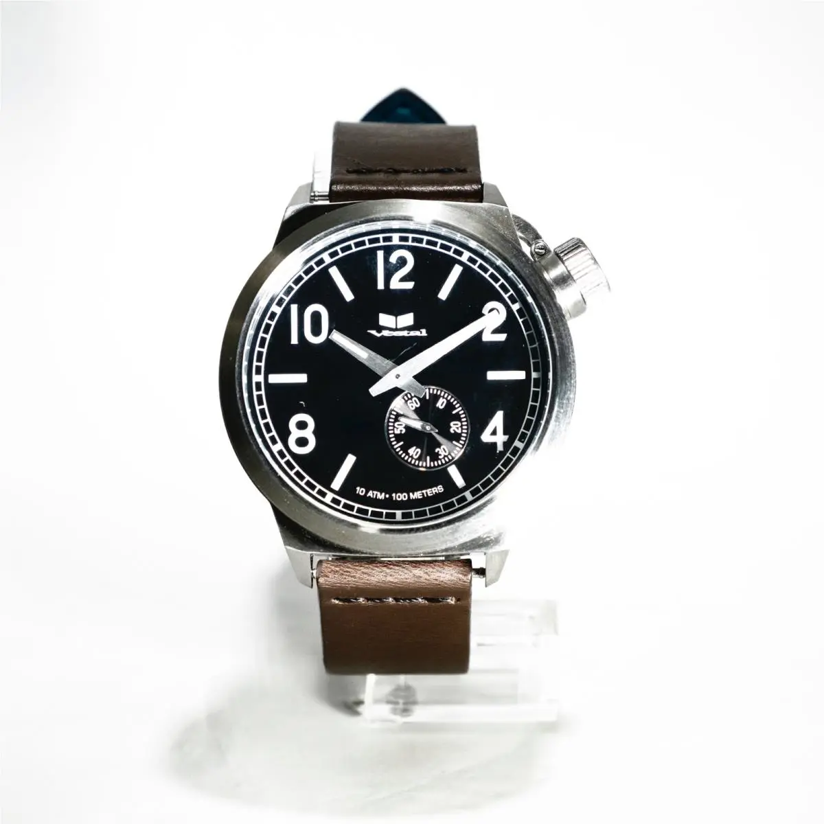 Mens CTN3L01 Brownleather-band Black-dial 44mm  by Vestal