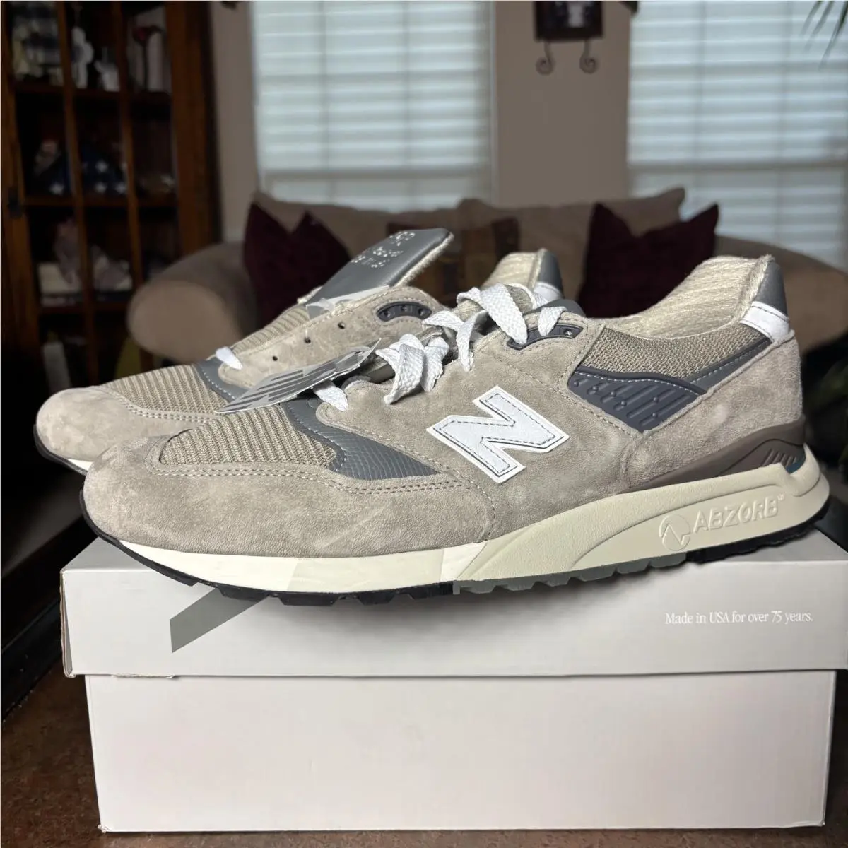 New Balance 998 Made in Usa Shoes Mens Size 13 Grey Silver Lifestyle Sneakers