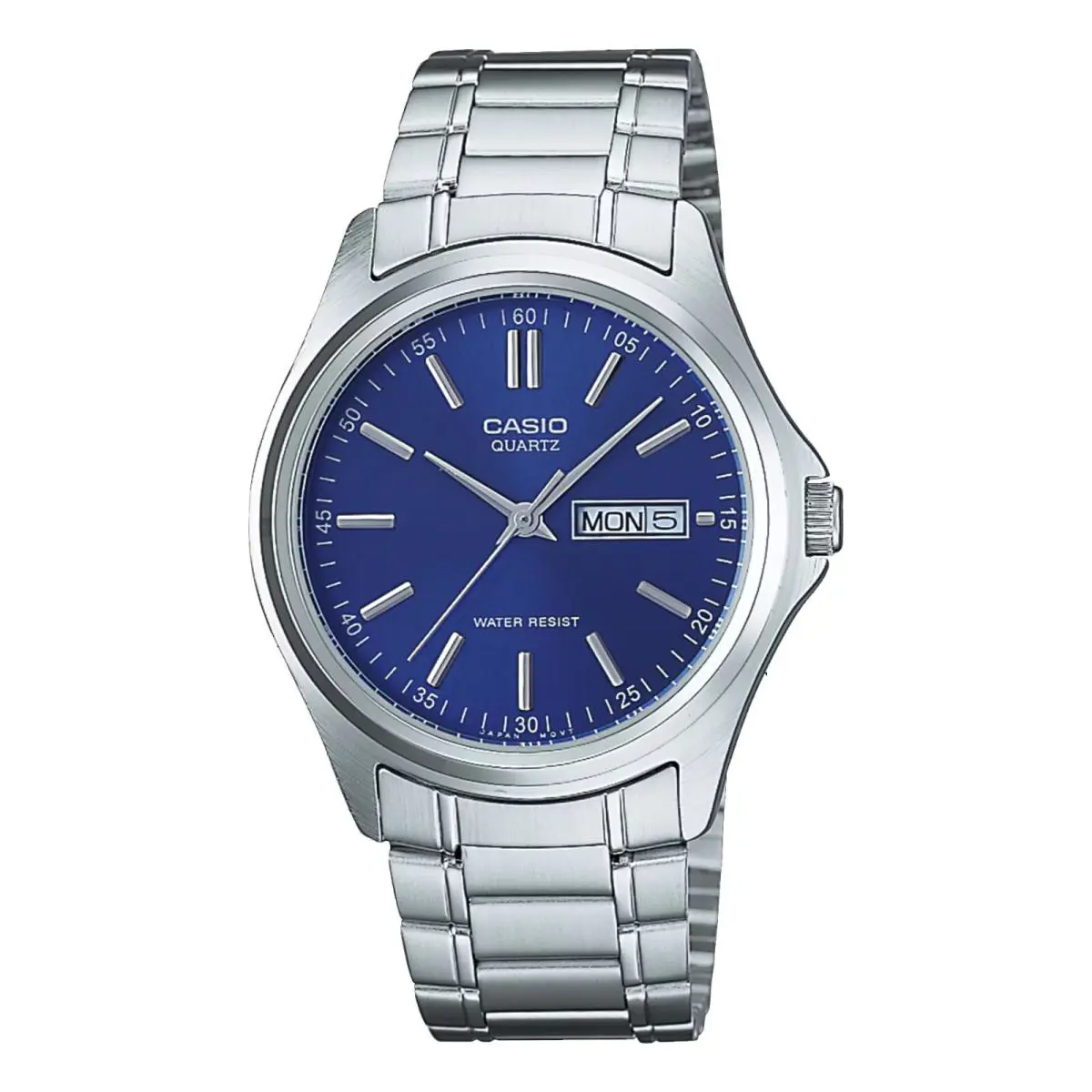 Casio Men’s Blue Dial Analog Watch with Stainless Steel Bracelet - MTP-1239D-2A