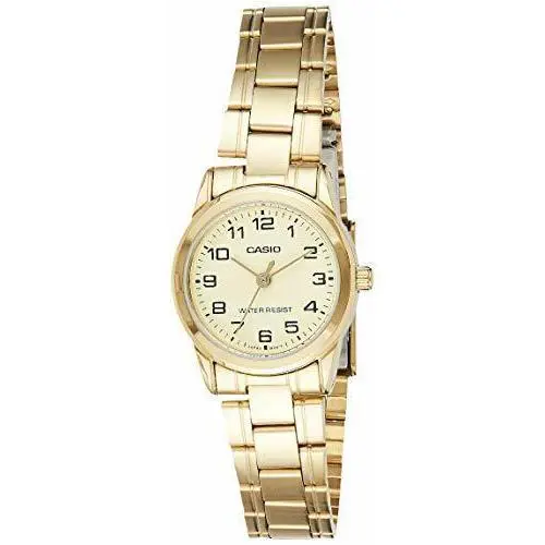 Casio LTP-V001G-9B Women`s Gold Tone Stainless Steel Numbers Dial Date Watch