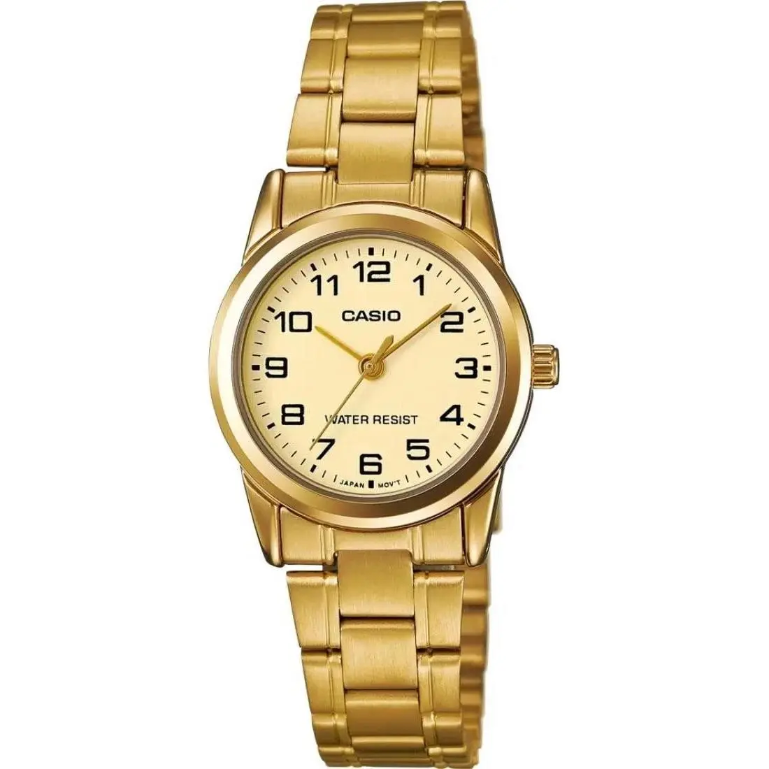 Casio Ladies` Standard Analog S.steel Band Watch LTPV001G-9B LTP-V001G-9B