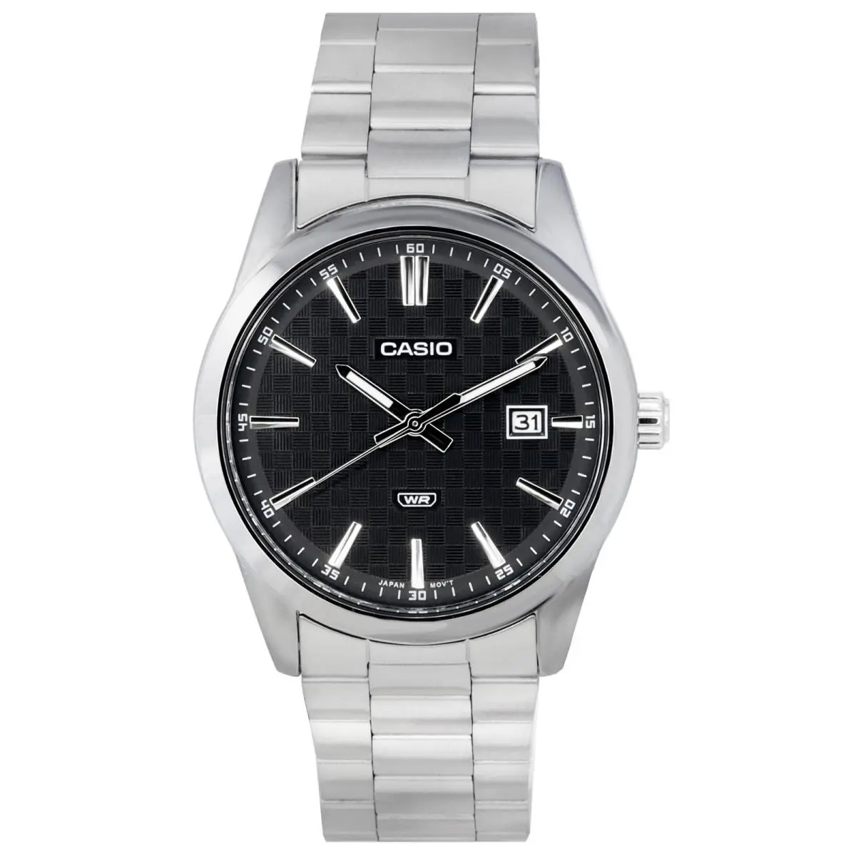 Analog Stainless Steel Black Dial Date Japan Mov`t MTP-VD03D-1A Mens Watch by Casio