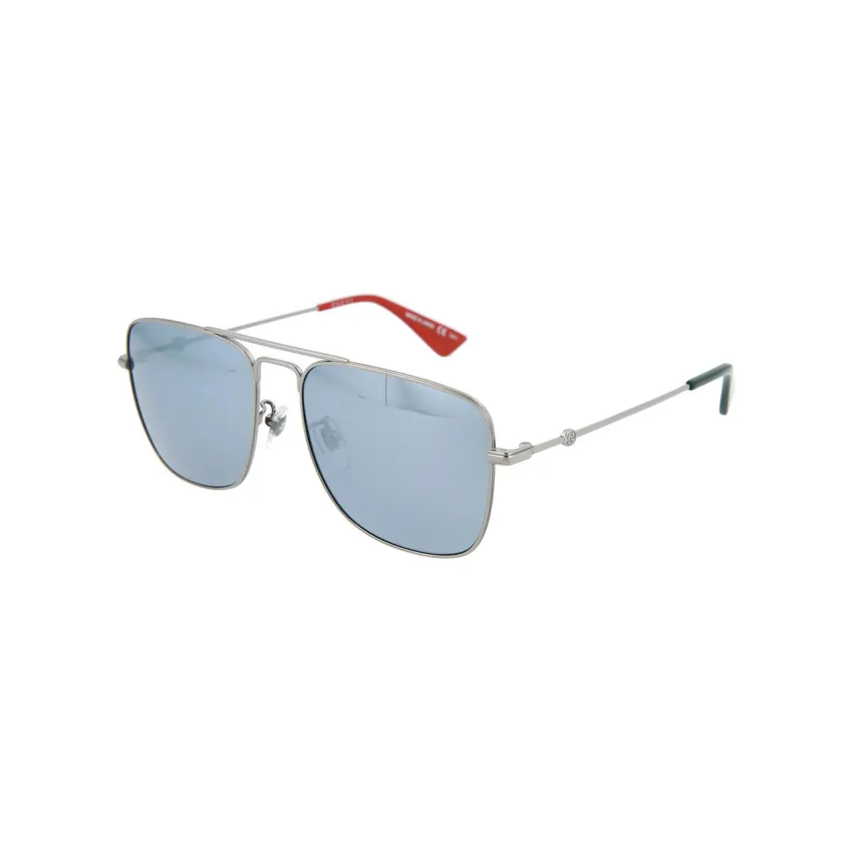 Gucci Sunglasses GG0108S 005 55mm Ruthenium / Silver Mirror Lens