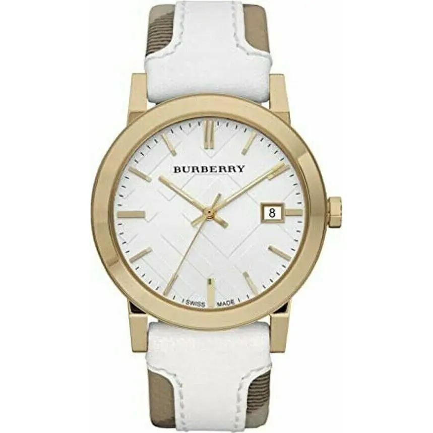 Burberry BU9015 Heymarket Gold Tone Stainless Steel 38mm Women`s Watch