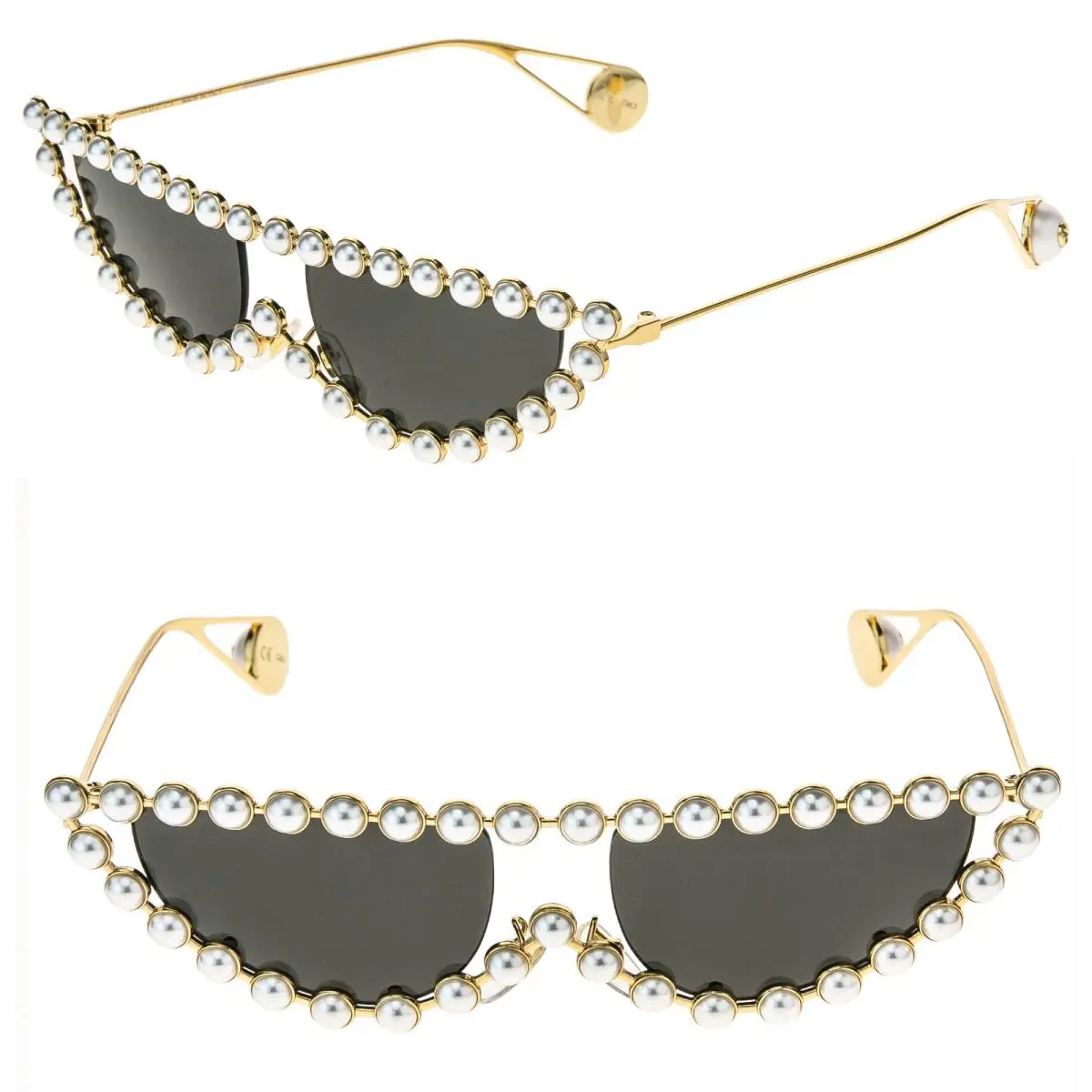Gucci GG0364S 0364 Hollywood Forever Gold Pearl Metal Runway Sunglasses 004