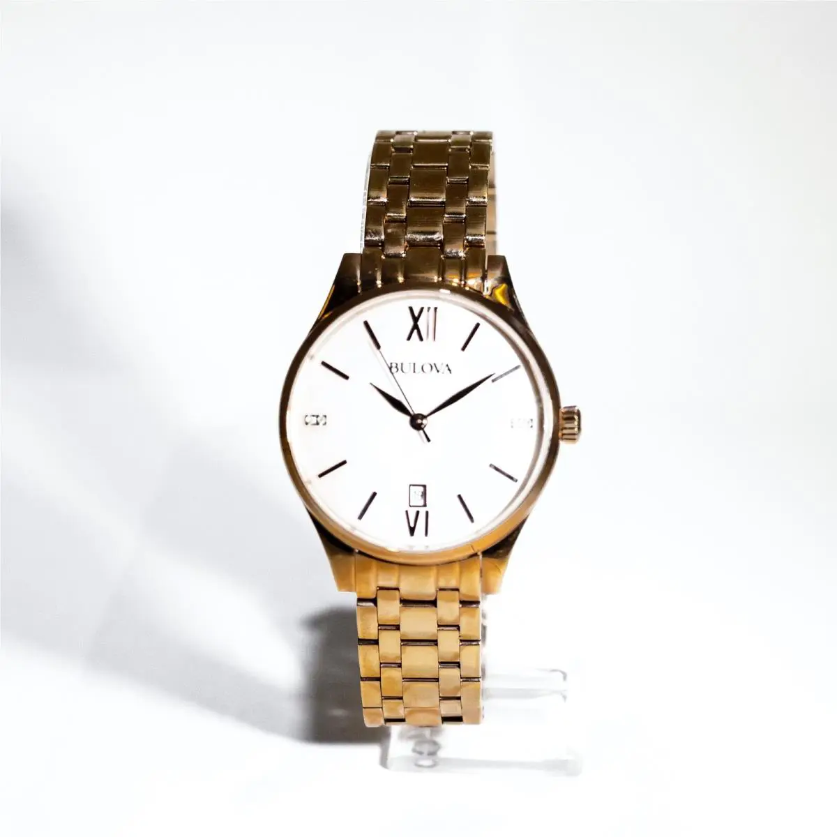Ladies Rose-gold Diamond Mother-of-pearl Bulova