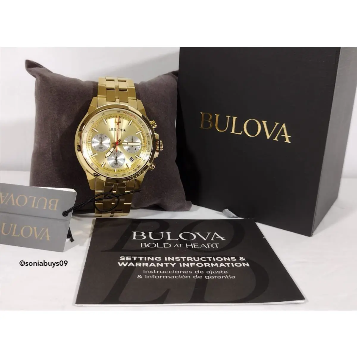 Bulova Classic Chronograph Stainless Steel Men`s Watch Gold