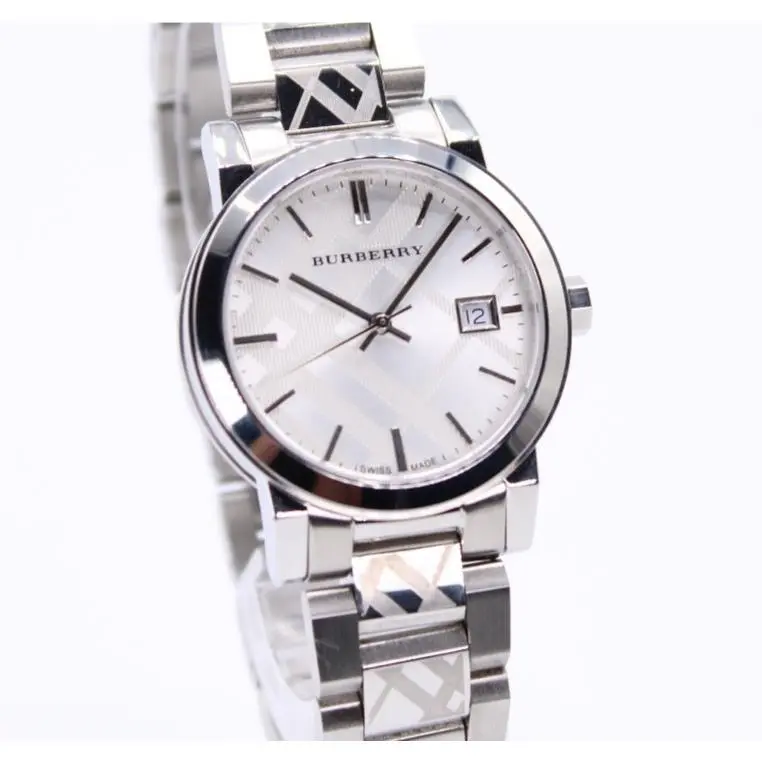 Burberry The City BU9144 34 MM Stainless Steel Silver Dial Women`s Watch