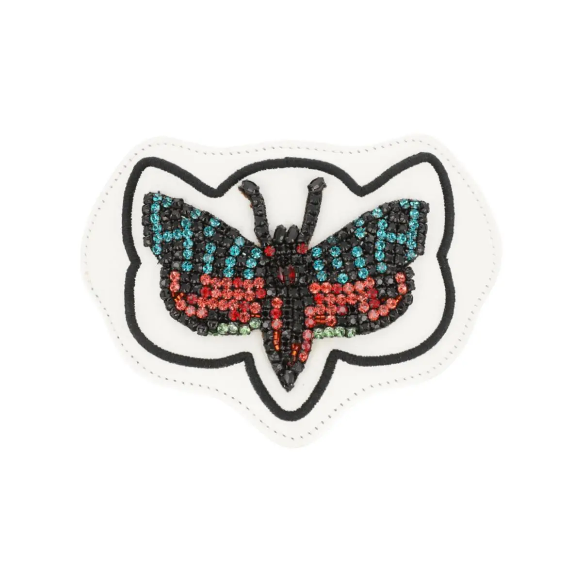 Gucci Womens Crystal Tropical Butterfly Ace Sneaker Patch - White