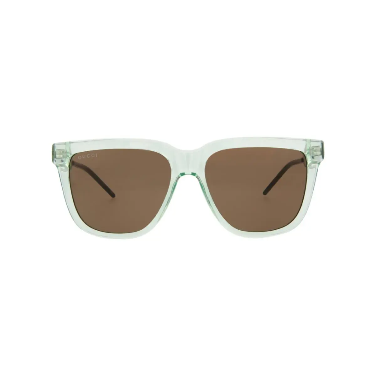Gucci Mens Square/rectangle Green Silver Brown Fashion Designer Eyewear - Frame: Green Silver Brown