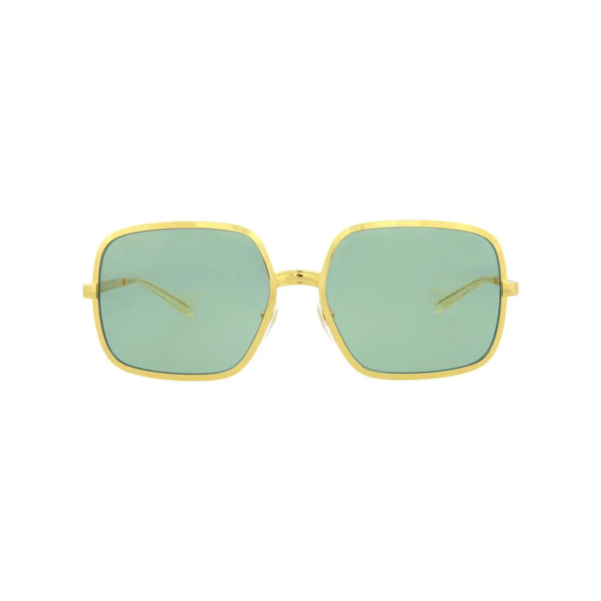 Gucci Mens Square/rectangle Gold Gold Green Fashion Designer Eyewear - Frame: Gold Gold Green