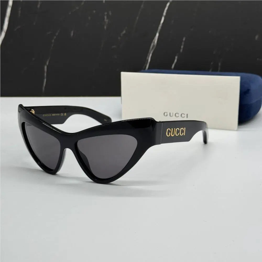 GG1294S 001  Sunglasses Shiny Black Grey Car Eye Women Eyewear  by Gucci