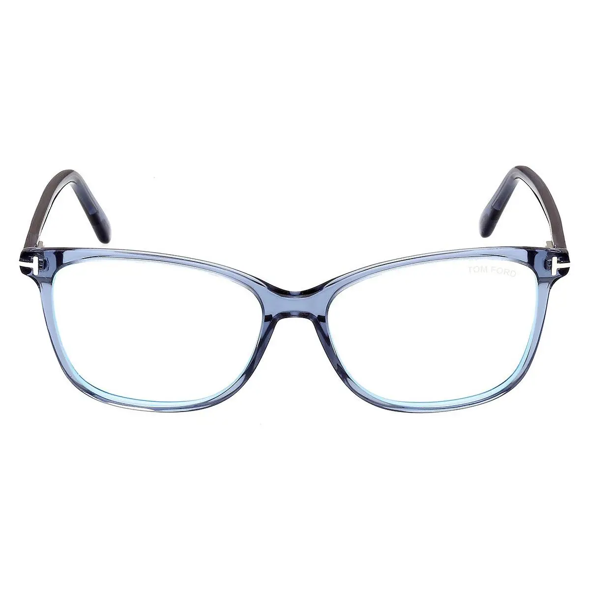 Tom Ford FT5842-B Eyeglasses Shiny Blue/t Logo Blue Block 56