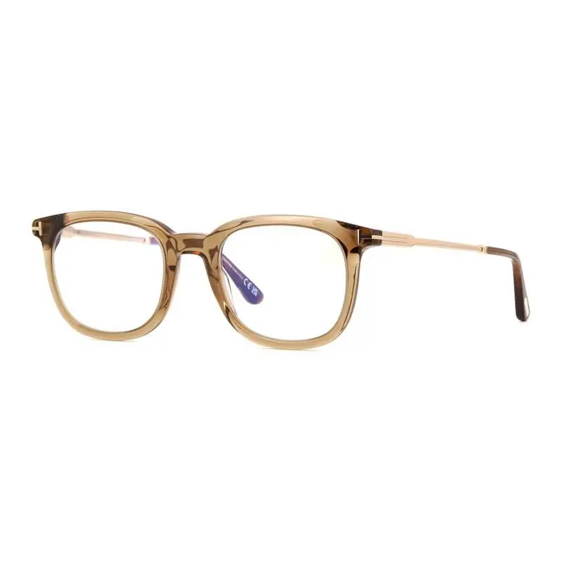 Tom Ford FT5904-B 045 Shiny Light Brown/clear Blue Light Block 50mm