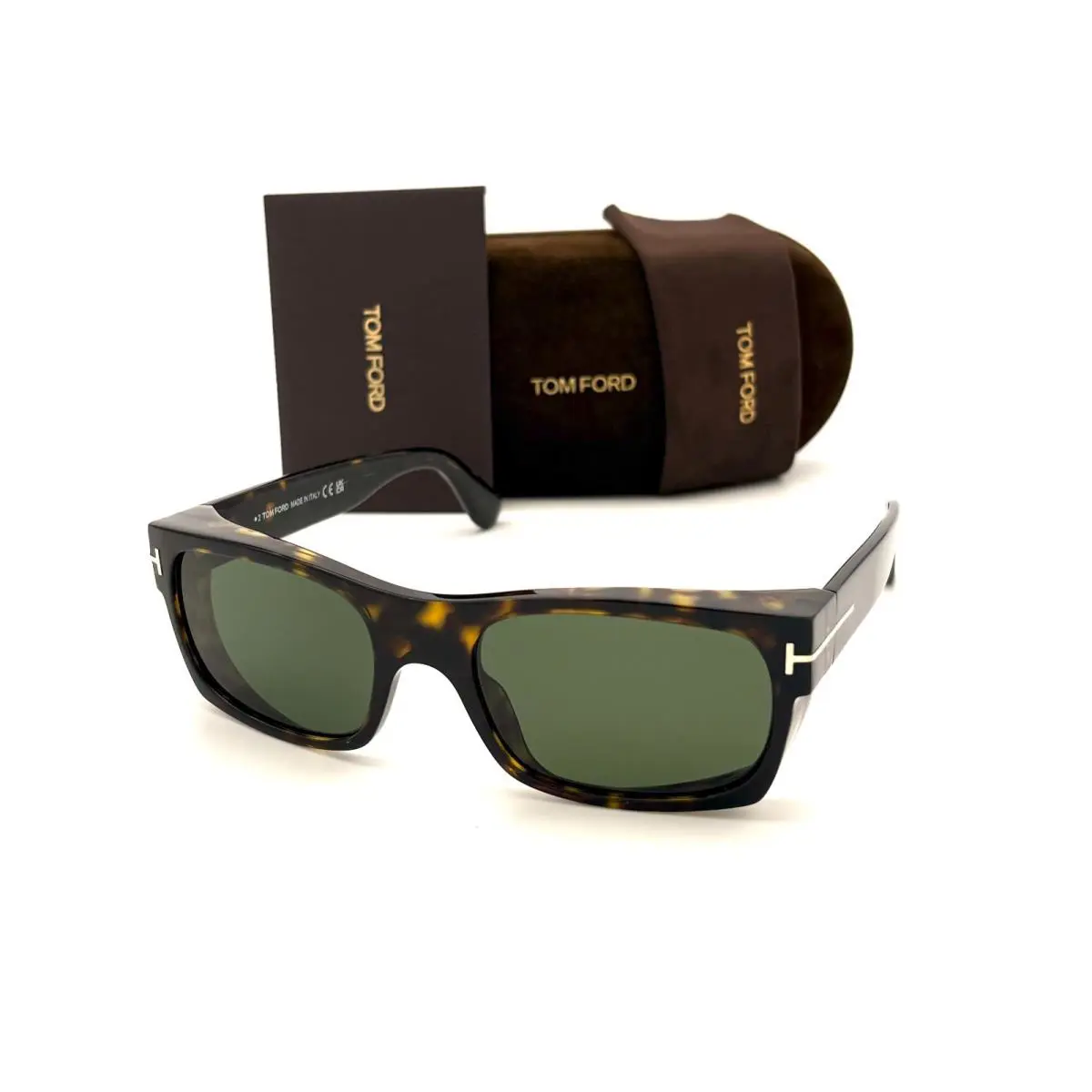 Tom Ford Juan FT1181 52N Dark Havana / Green 56mm Sunglasses - Frame: Dark Havana, Lens: Green