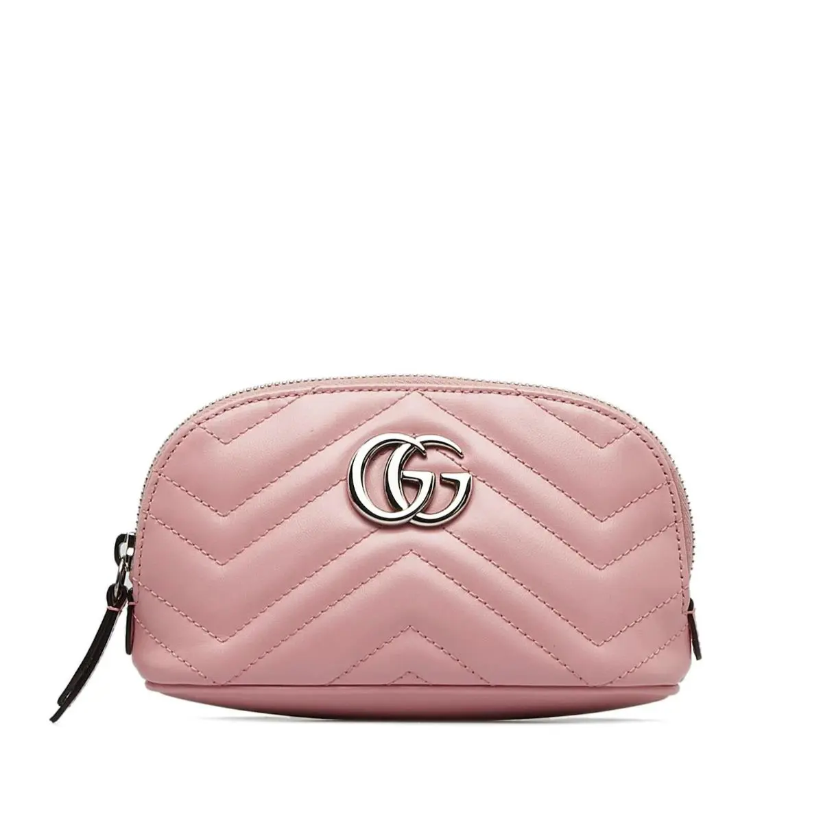 Gucci Marmont GG Baby Pink Matelasse Pouch Clutch Leather Bag Handbag Purse