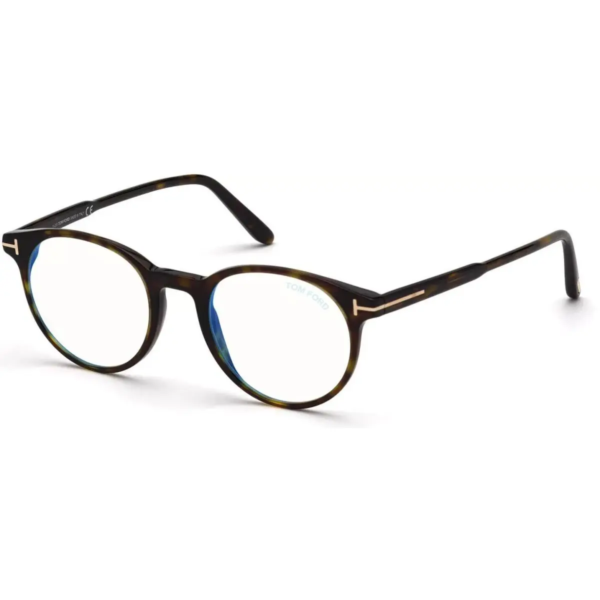 Tom Ford FT5695 B 052 Dk Havana Clear Plastic Blue Filter 49 mm Men`s Eyeglasses