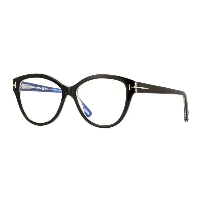 Tom Ford FT5954-B 003 Black/crystal/clear Blue Light Block 54mm Eyeglasses