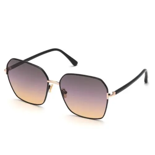 Tom Ford Ginger FT TF0839 01B Shiny Black /gradient Smoke Sunglasses