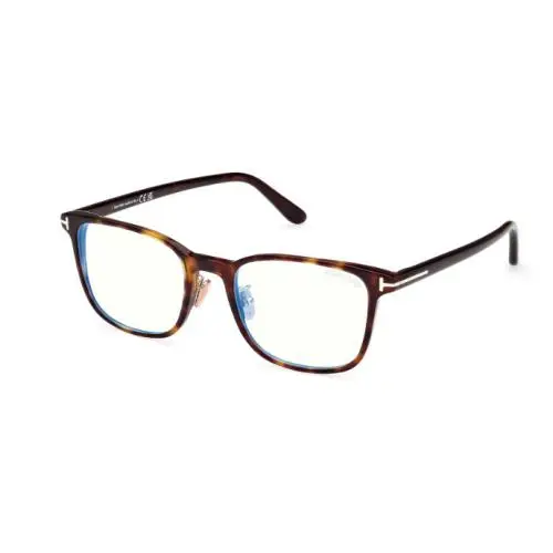 Tom Ford FT5925-D-B 052 Dark Havana Blue Block Lenses Rectangle Men`s Eyeglasses
