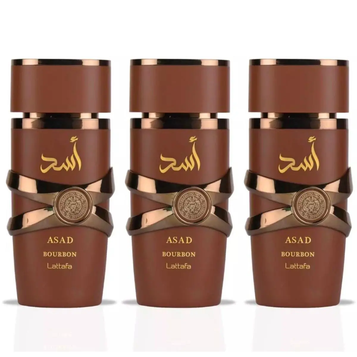 Asad Bourbon Eau De Parfum Spray 100ML 3.4 OZ By Lattafa Pack OF 3