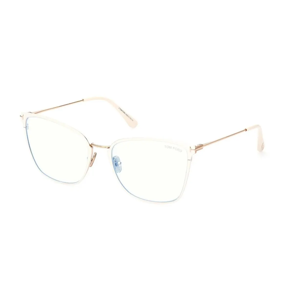 Tom Ford FT5839-B 025 Ivory/clear Blue Light Block 56MM Eyeglasses