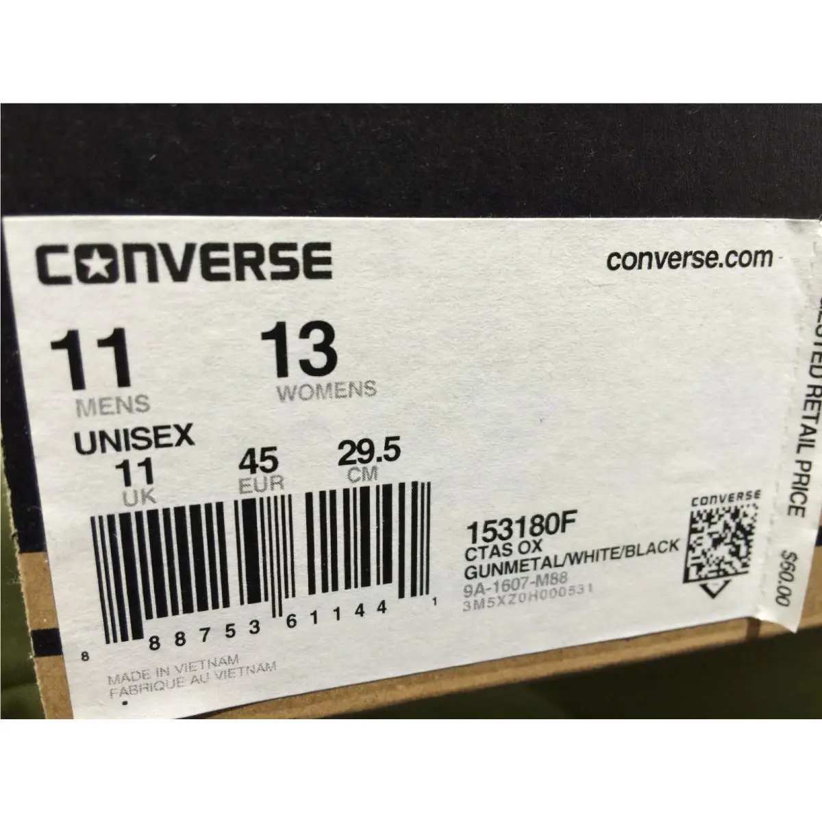 Converse shoes - Converse CTAS OX - CTAS - 153180F - GunMetal 0
