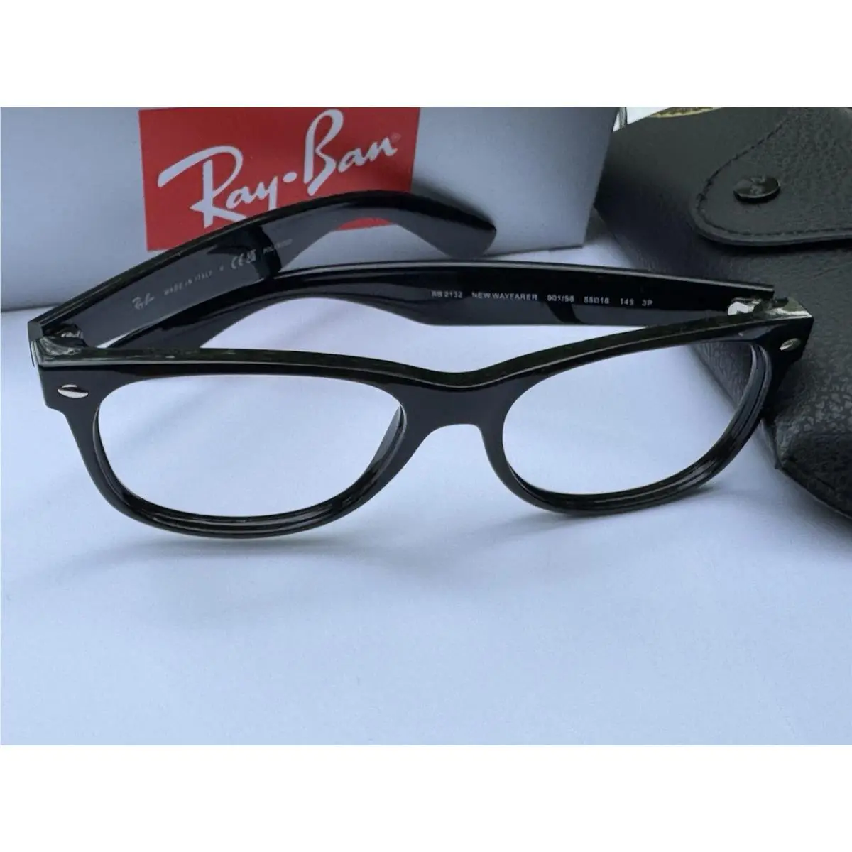 Ray-ban New Wayfarer RB2132 Wayfarer 901 Black Frame NO Lenses 55mm