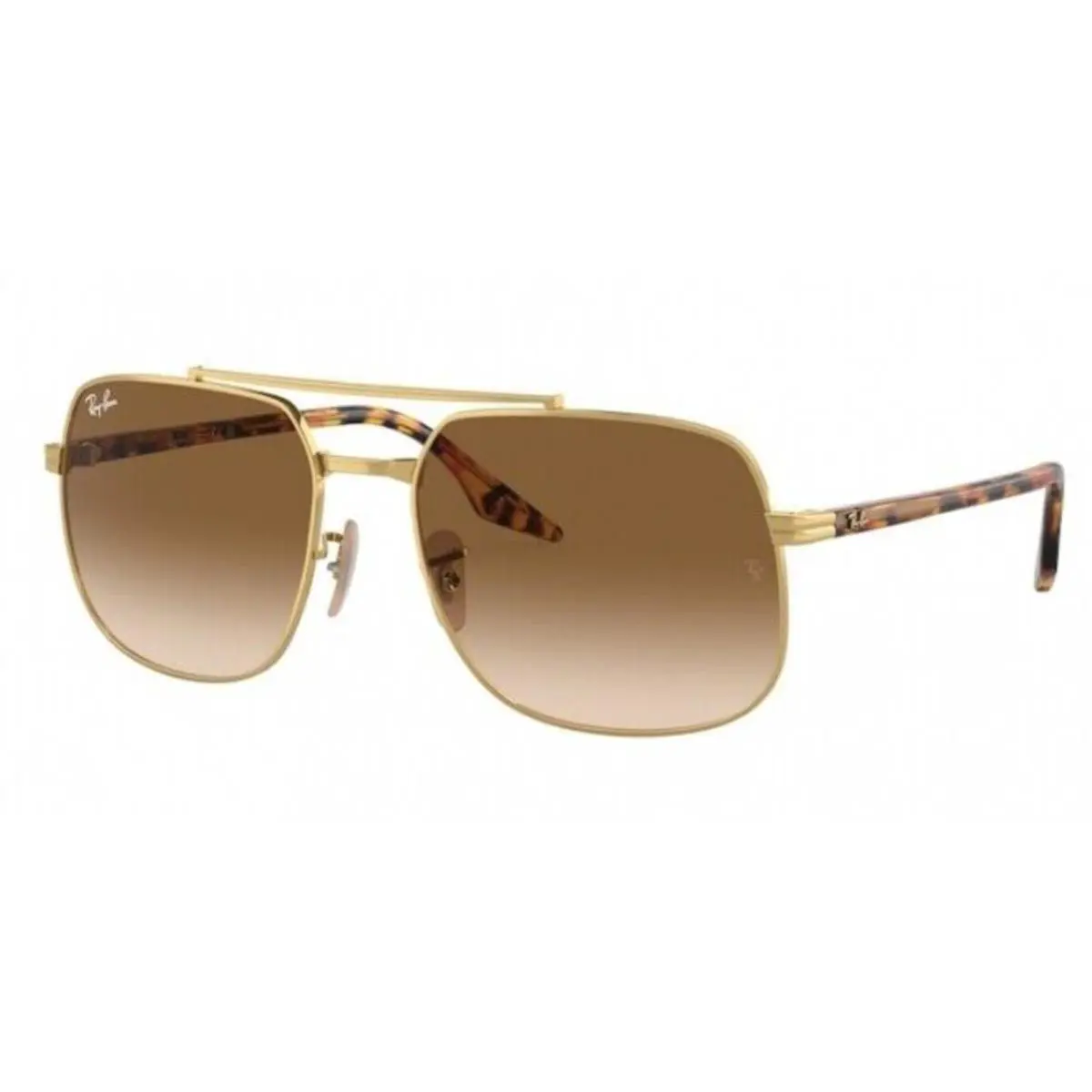 Ray-ban RB 3699 001/51 59-18 Gold Tortoise Sunglasses Brown Fade Lenses