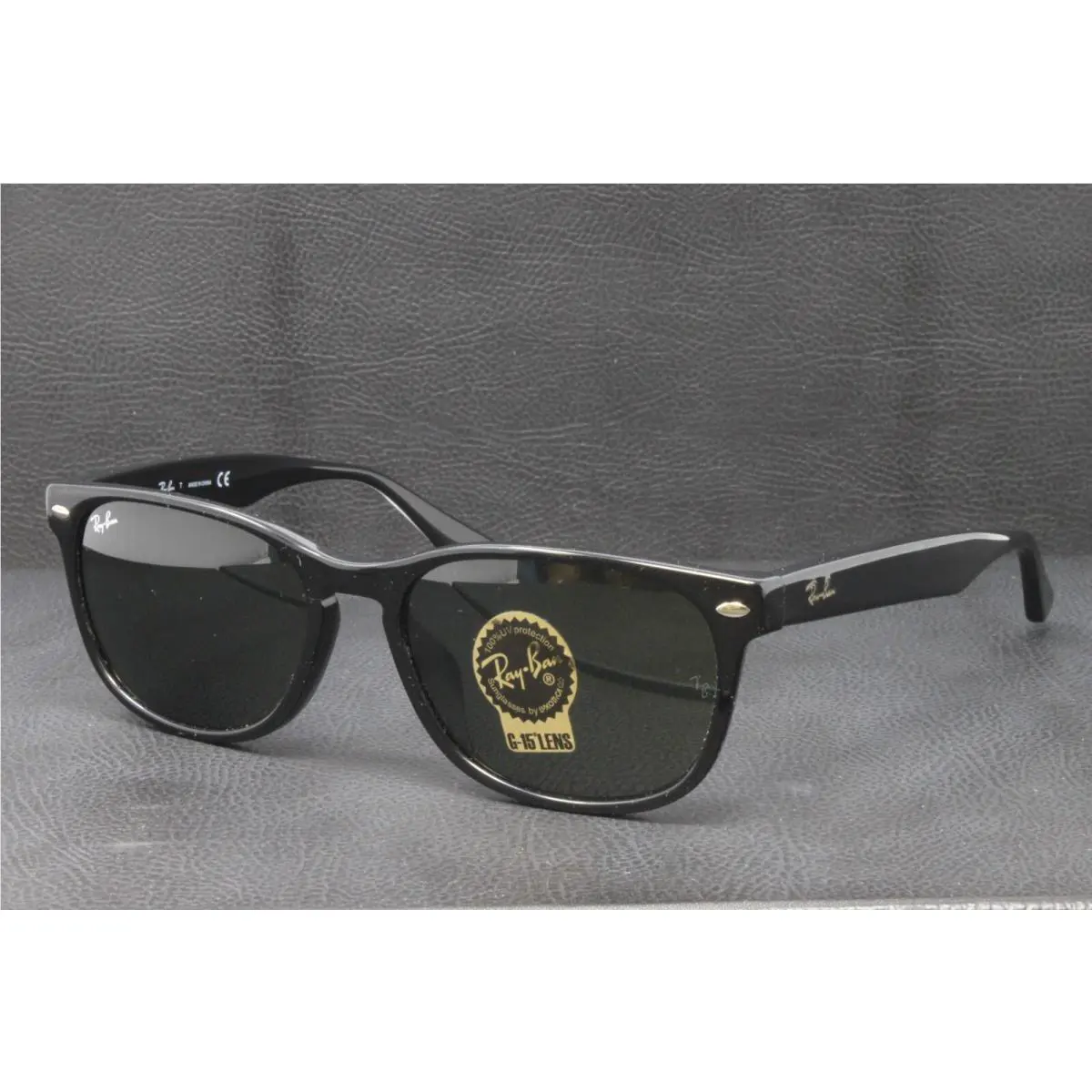 Ray Ban Sunglasses Men`s Square Plastic Black 57mm G-15 Green Lens RB2184F-90131