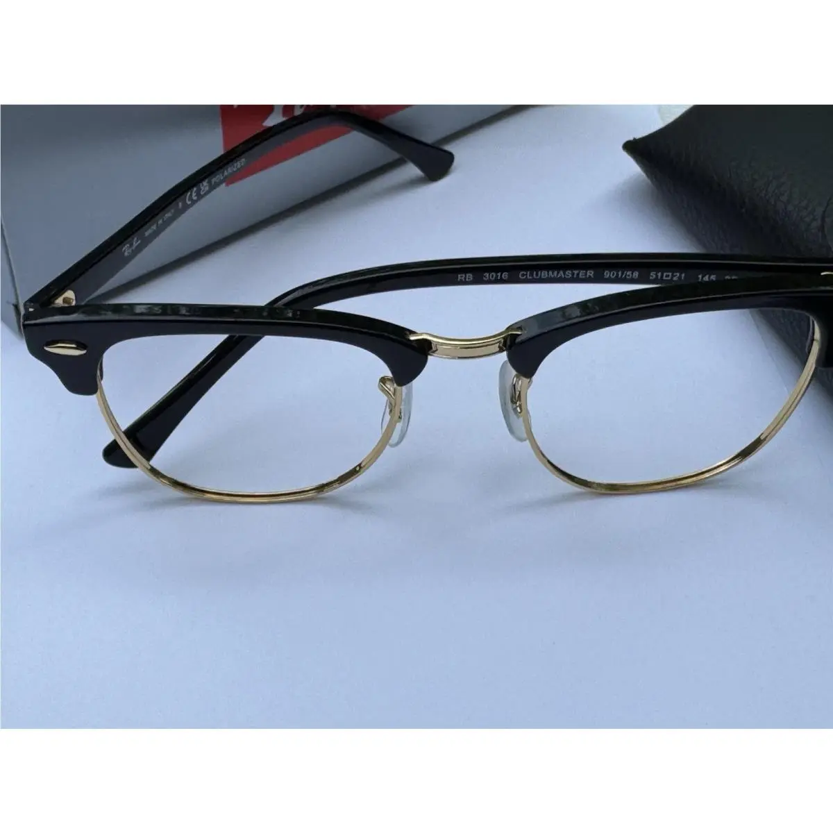 Ray-ban RB3016 901/58 Clubmaster Black NO Lenses Frame 51mm
